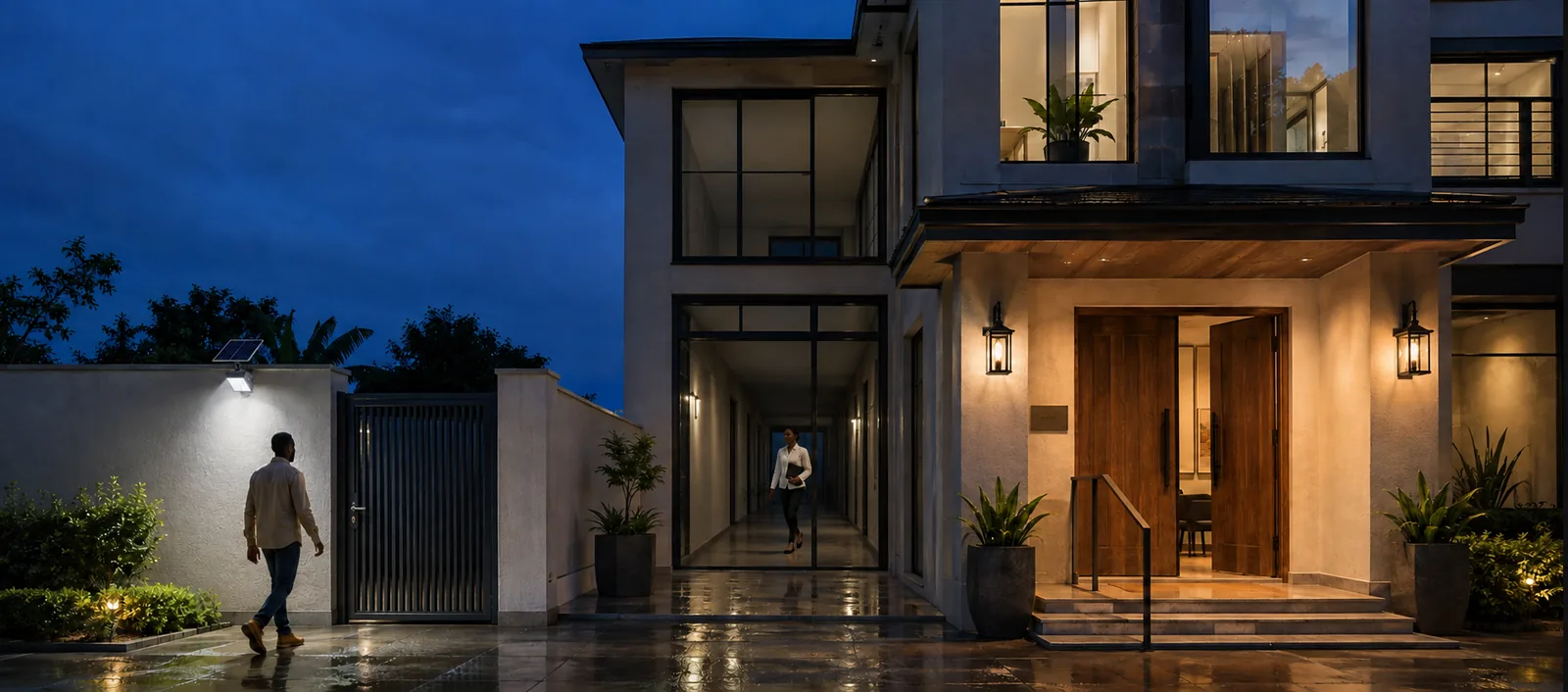 Wall-lighting solutions for security style and backup applications